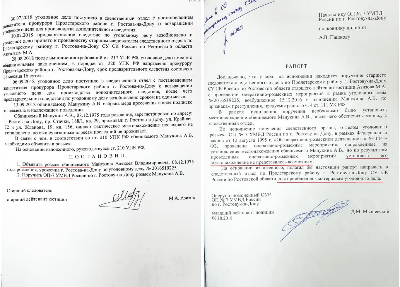 Образец поручения о производстве отдельных следственных действий