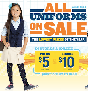 Old Navy Uniform Sale: Polos 5 and Khakis 10