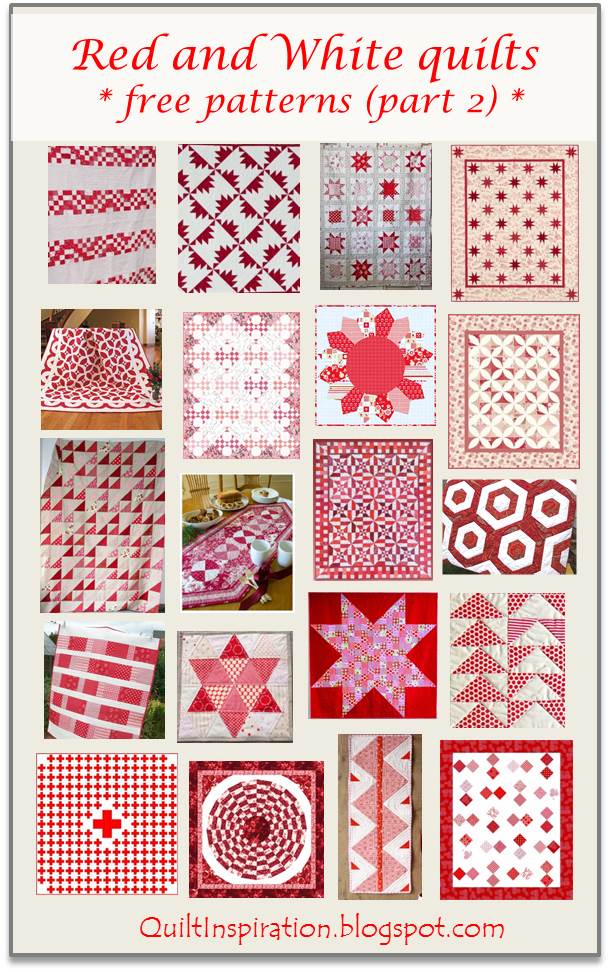 Quilt Inspiration Free pattern day! Red and white quilts (part two)
