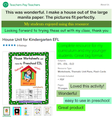 House activities resource for kindergarten