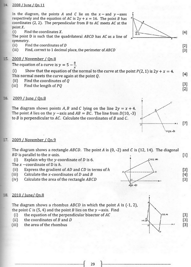 Mathematics guidance Coordinate geometry questions and solution