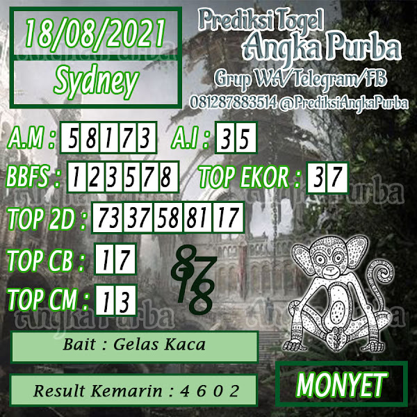 Syair Kampleng Sydney Rabu 18 Agustus 2021 KAMPLENG HK