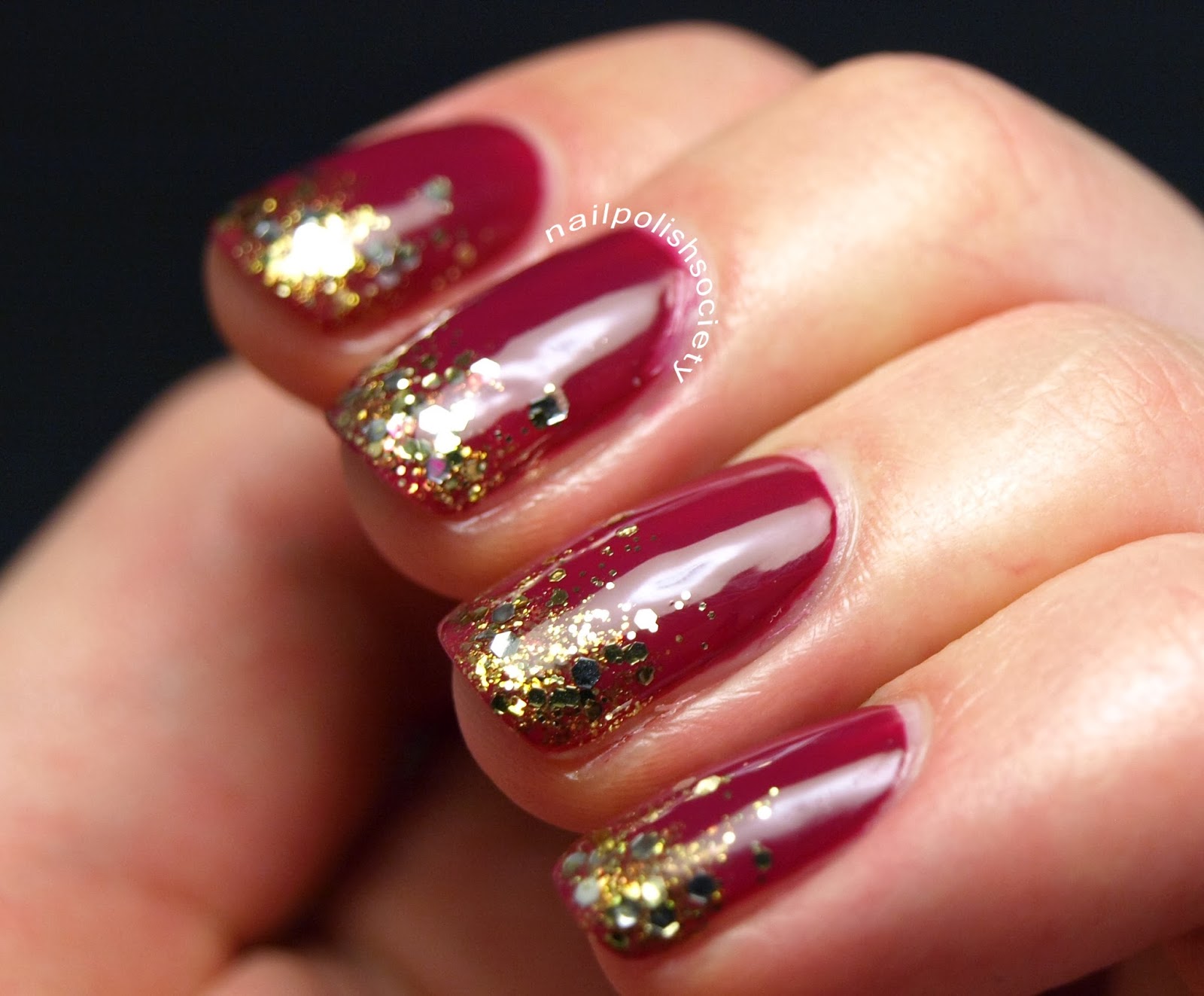 Nail Polish Society Berry Holiday Party Nails