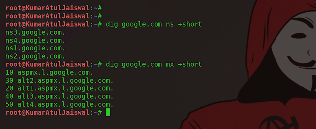 Dig command in Linux for querying Domain Name System (hackingtruth.in) (kumaratuljaiswal.in)