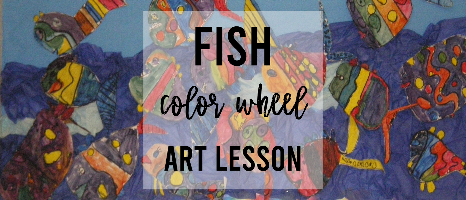 Color wheel art activity making fish for Kindergarten and First Grade