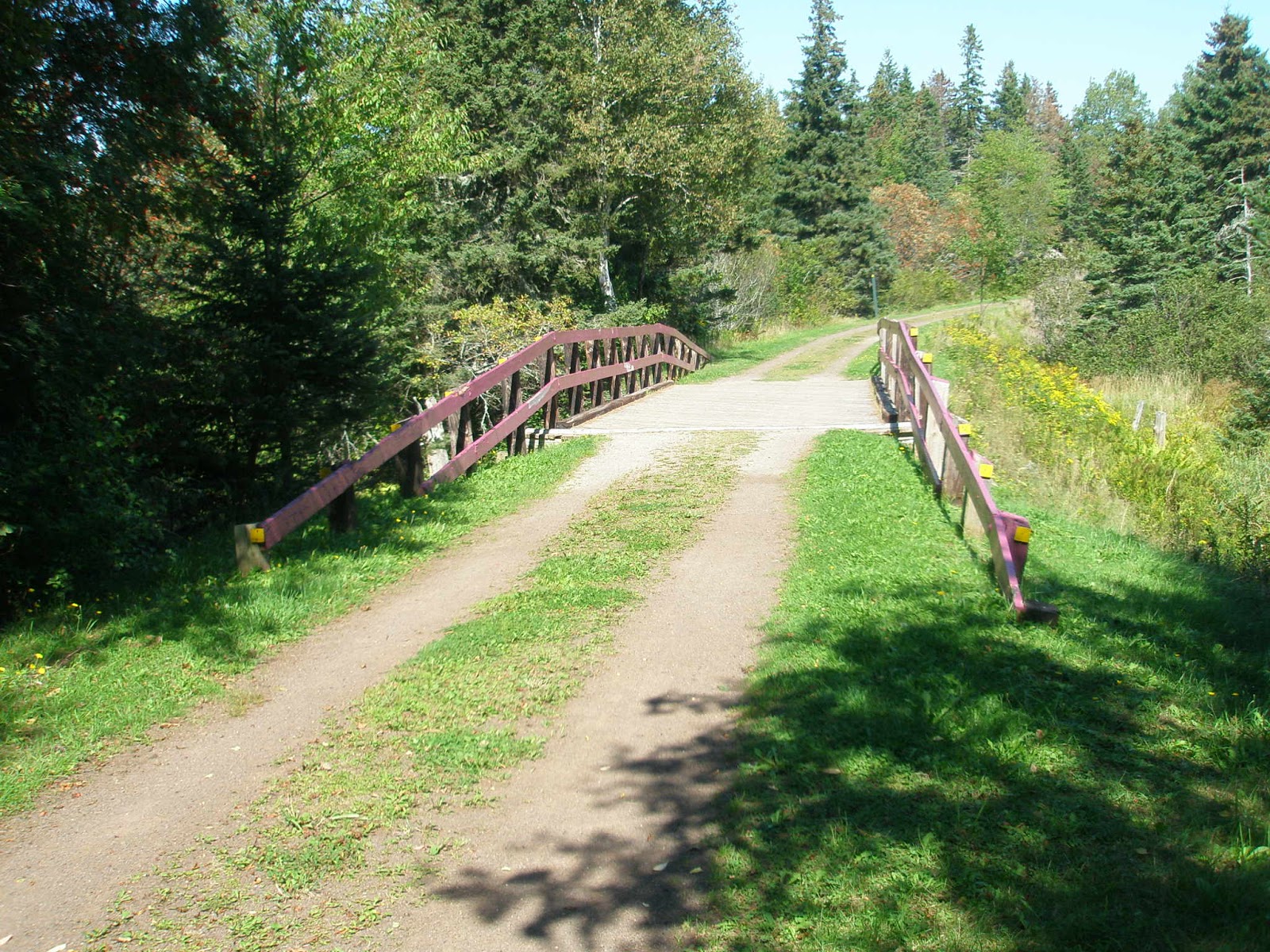 Pedaling PEI Bridge in Hunter River