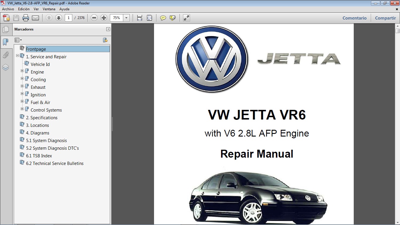 Manuales de Taller de VW VW JETTA con motor V6 2.8L