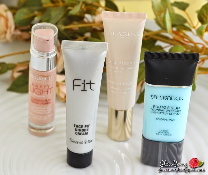  smashbox photo finish foundation primer hydrating face fit strobe cream bourjois happy light luminous serum primer clarins instant light radiance boosting primer base review swatches פריימר בסיס לאיפור סמאשבוקס קלרינס בורז'ואה עור יבש 