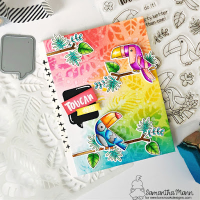 Toucan Do It Card by Samantha Mann for Newton's Nook Designs, Encouragement Card, Cards, Distress Inks, Ink Blending, Stencil, Toucans, Handmade Cards, #cardmaking #newtonsnook #distressink #inkblending