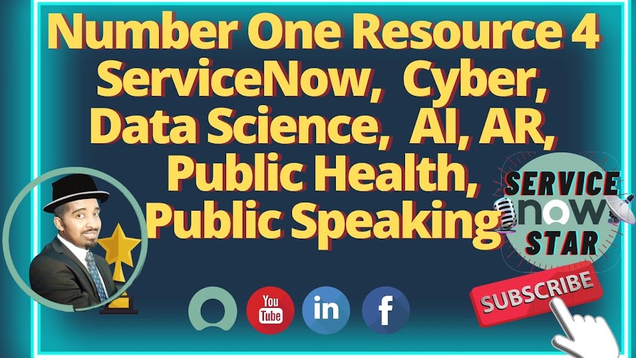 ServiceNow | Cybersecurity | Data Science | Augmented Reality | AI | Health | Public Speaking
