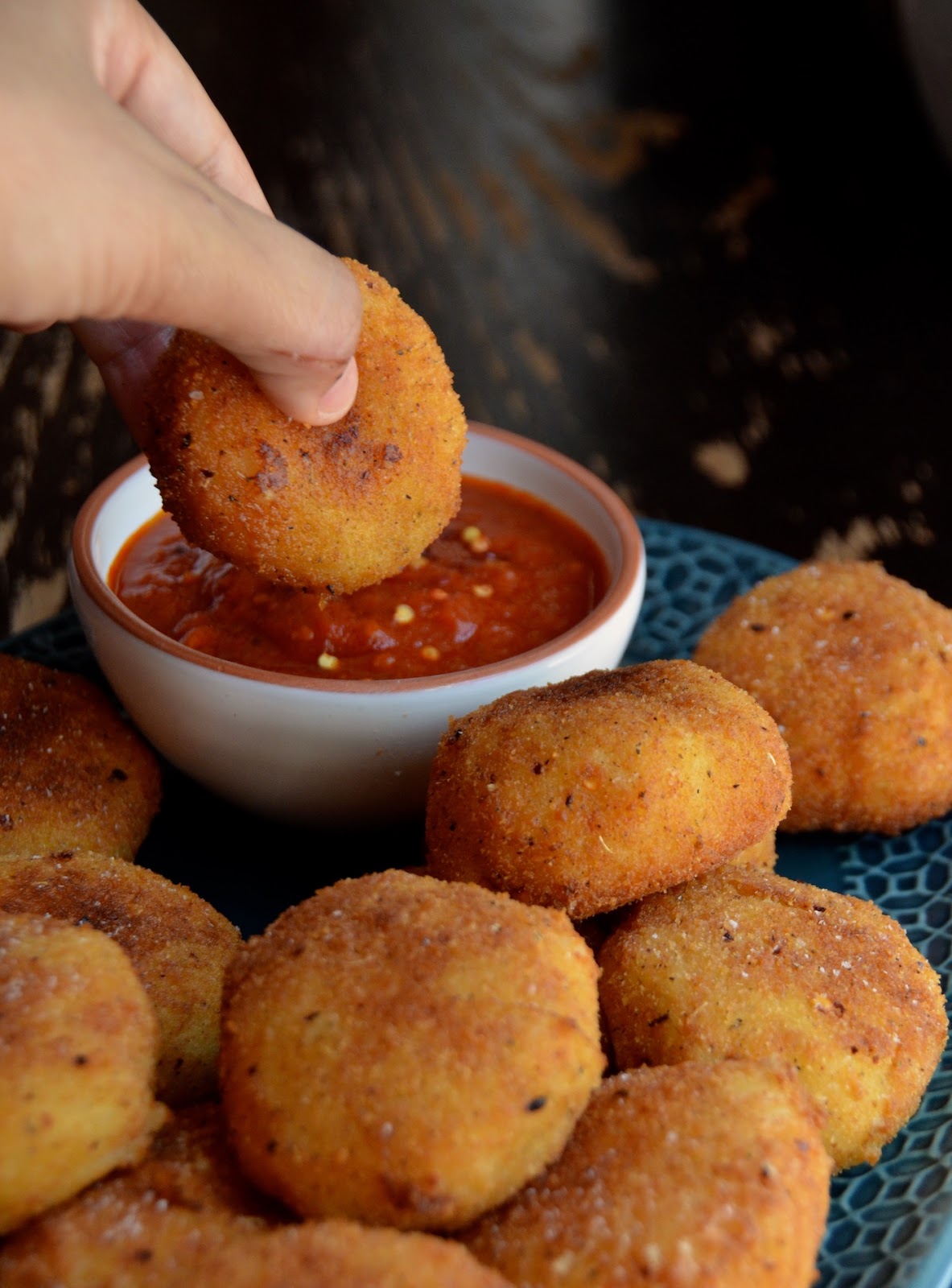 Mozzarella Arancini with Spicy Arrabiata Sauce Always Order Dessert