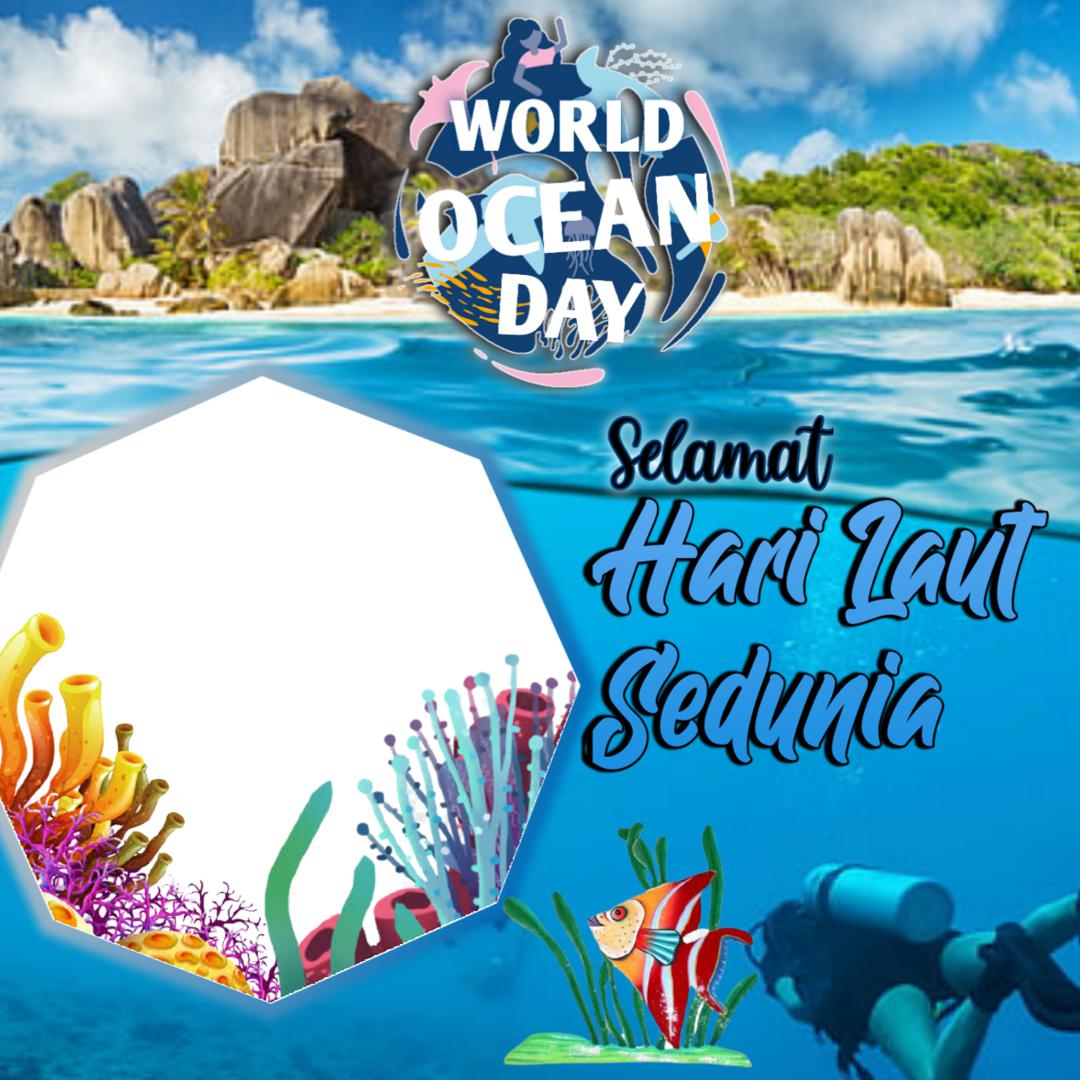 Template Desain Bingkai Twibbon World Ocean Day 2021 - Hari Laut Internasional 2021