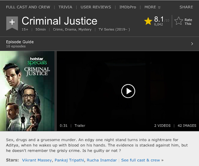 Download Criminal Justice S01 2019 Hotstar Web Series Hindi WebRip All Episodes 480p | 720p Download Criminal Justice S01 2019 Hotstar Web Series Hindi WebRip All Episodes 480p | 720p
