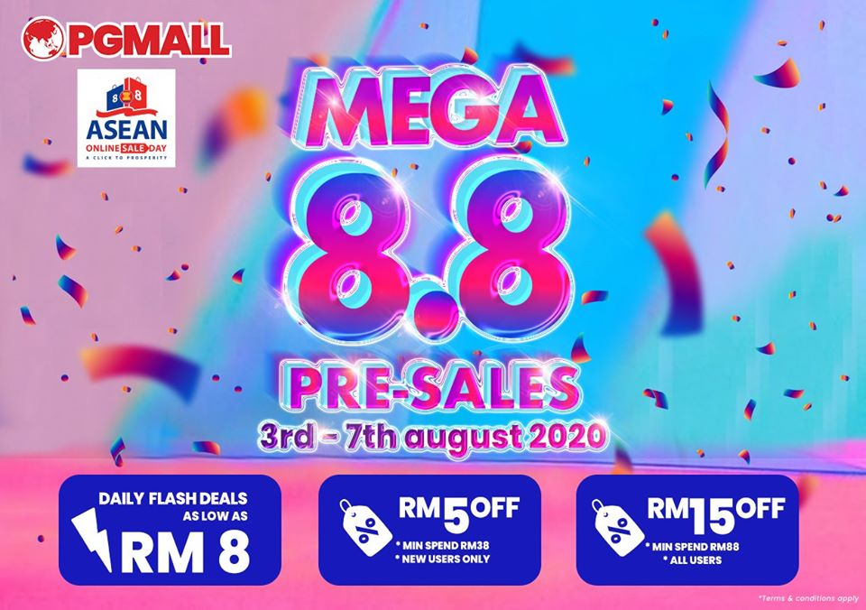 Amazing Discount and MEGA 8.8 Sales at PG MALL From 3rd August - 8th August 2020!