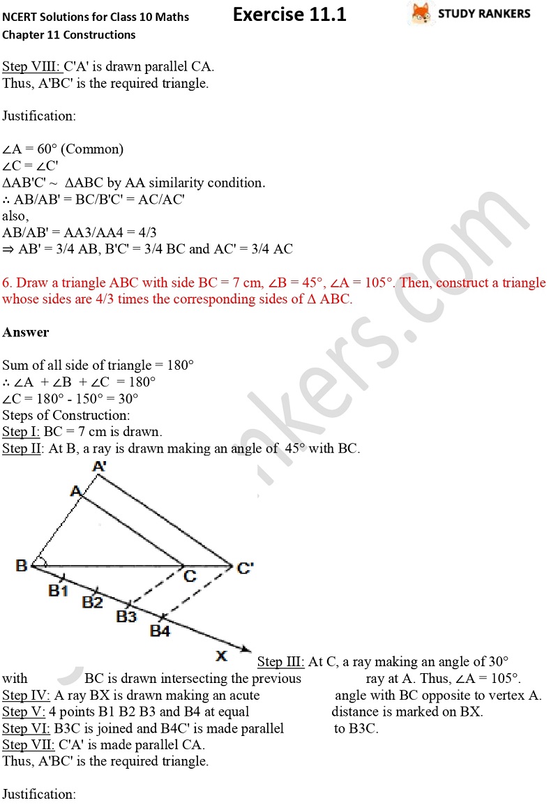 NCERT Solutions for Class 10 Maths Chapter 11 Constructions Exercise 11.1 Part 5