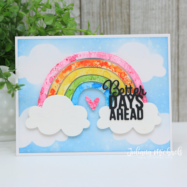 Better Days Ahead Card by Juliana Michaels featuring Sizzix Rainbow Die Set and Good Vibes Die Set