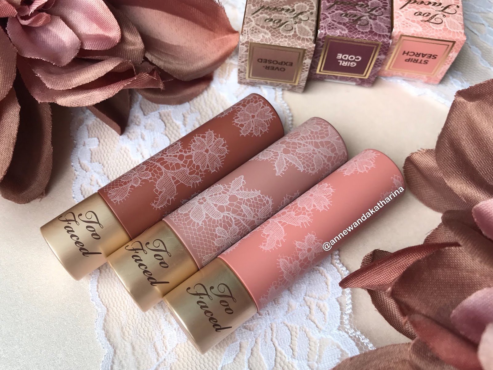 Too Faced Natural Nudes Lipsticks.