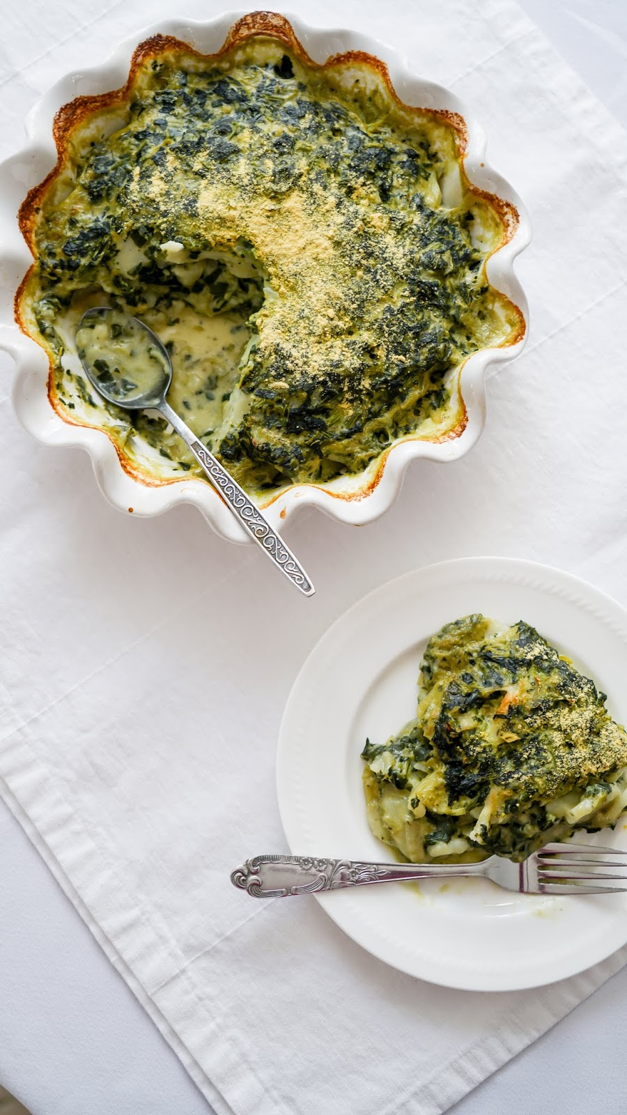 Potato and spinach casserole (vegan)