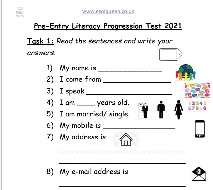 Esol Level 2 English Worksheets