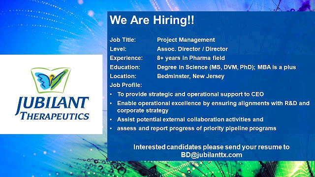 jubilant therapeutics abroad job openings for project pharma sales resumes