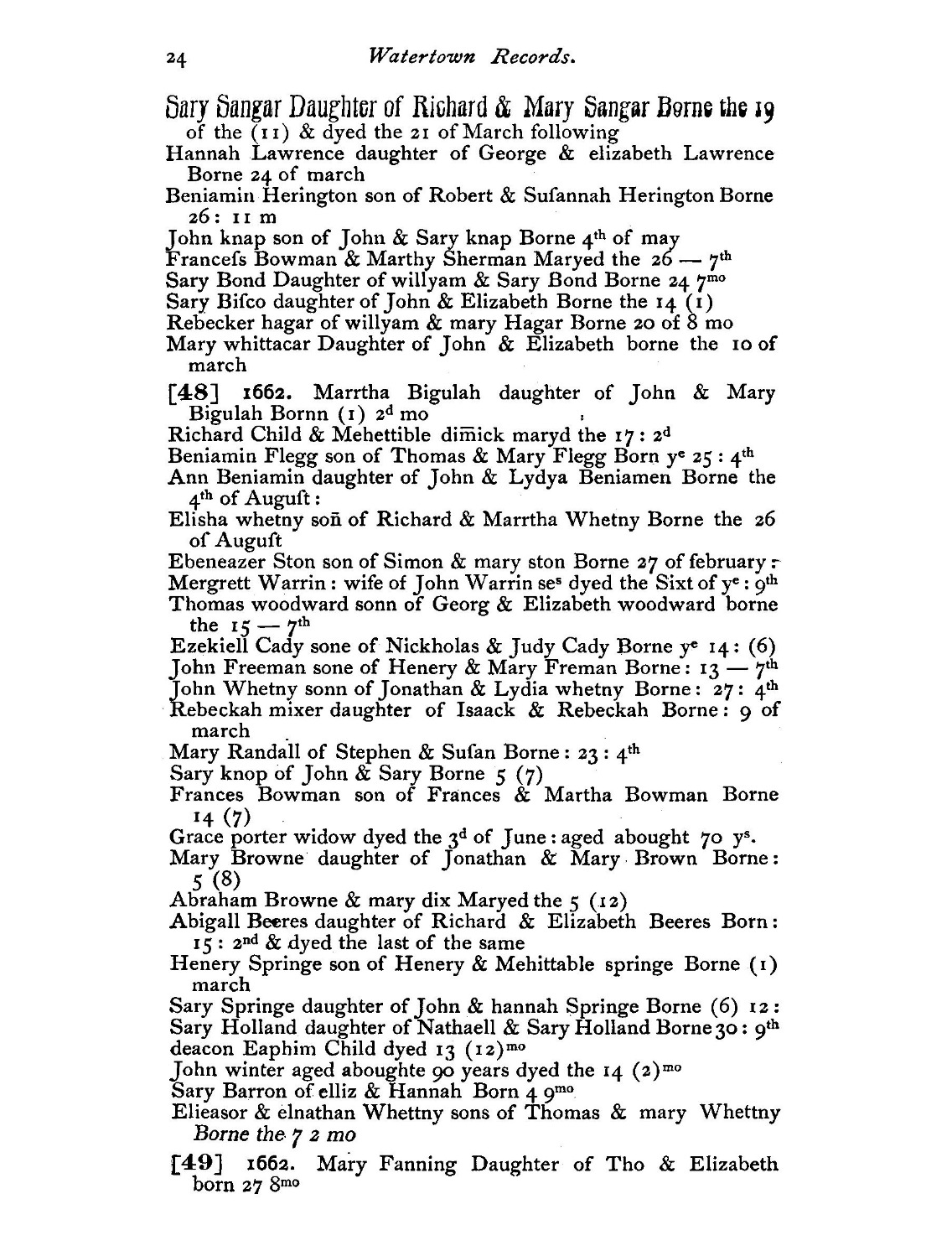 GeneaMusings Treasure Chest Thursday 1661 Birth of Hannah Lawrence