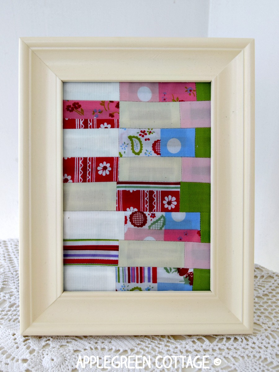 How To Frame A Patchwork Mini Fabric Art on Display AppleGreen Cottage