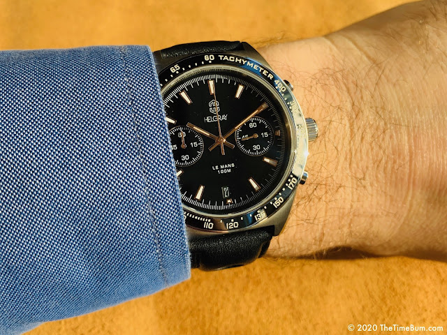 Helgray LeMans Classic Silver Chronograph wrist shot