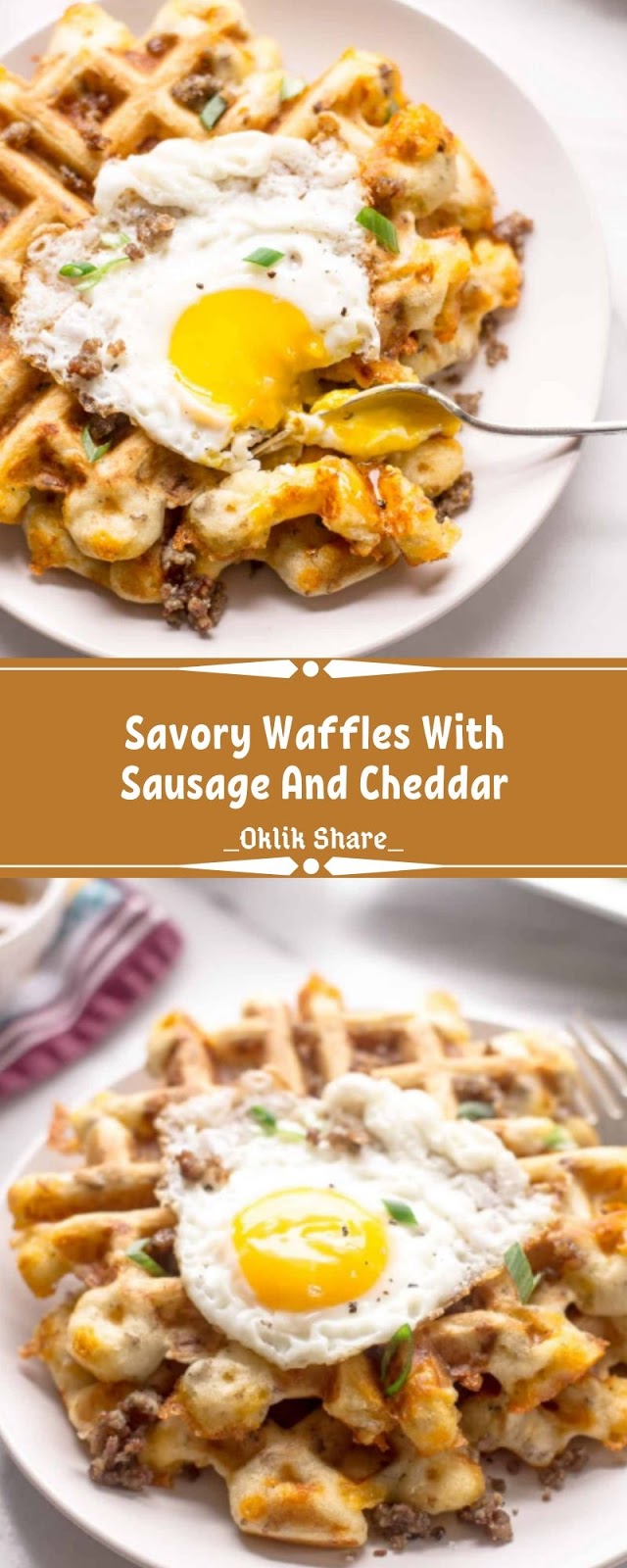 Savory Waffles With Sausage And Cheddar