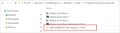 File Pdf yang tersimpan dalam PC Aplikasi Buku Administrasi Ketua RT