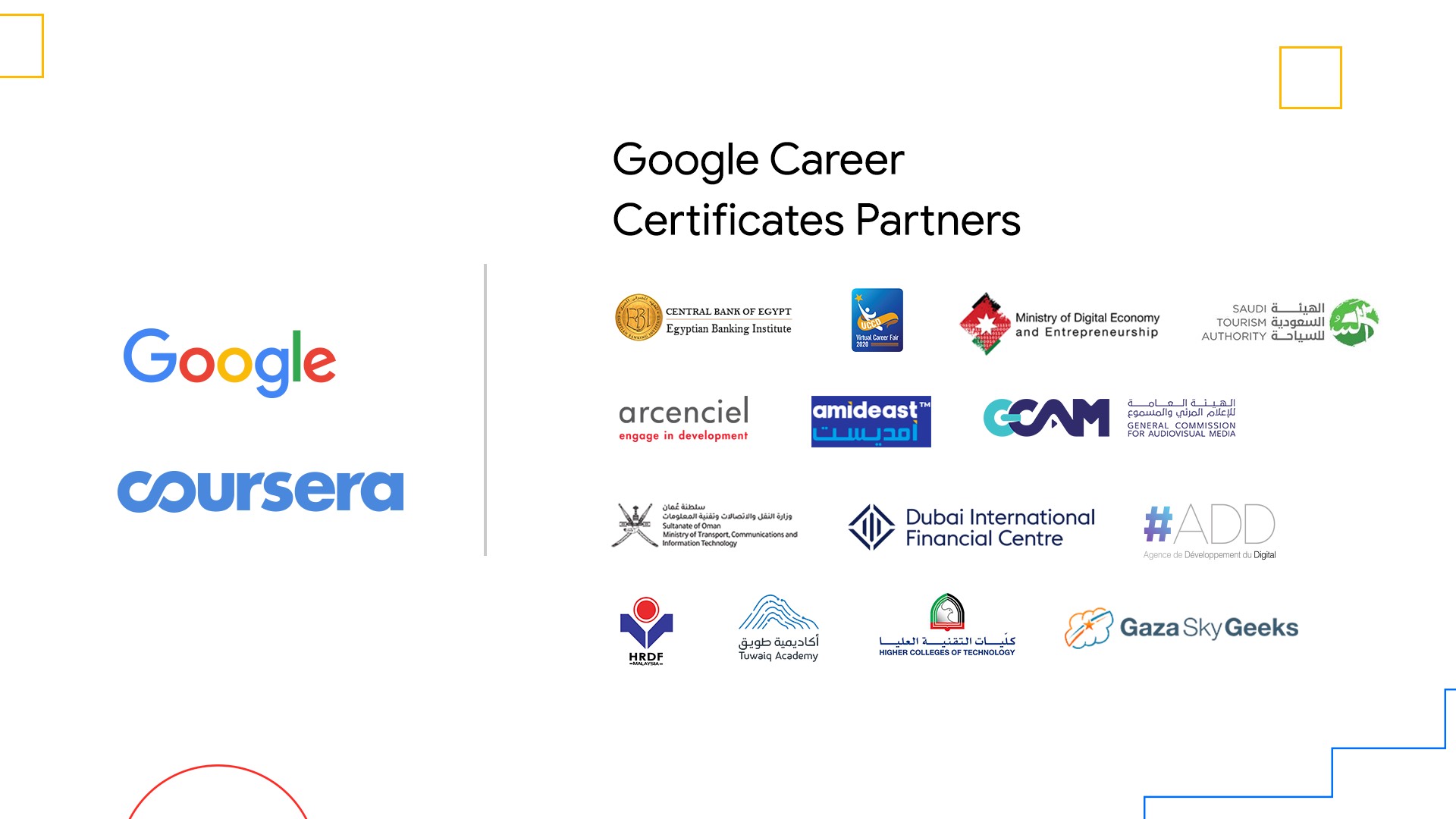 Google Career Certificate partner logos