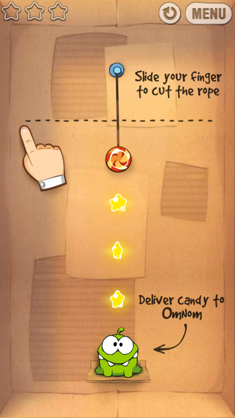 Alimente o bichinho On Nom no divertido jogo para Android Cut the Rope  (corte a corda) - Ajudandroid