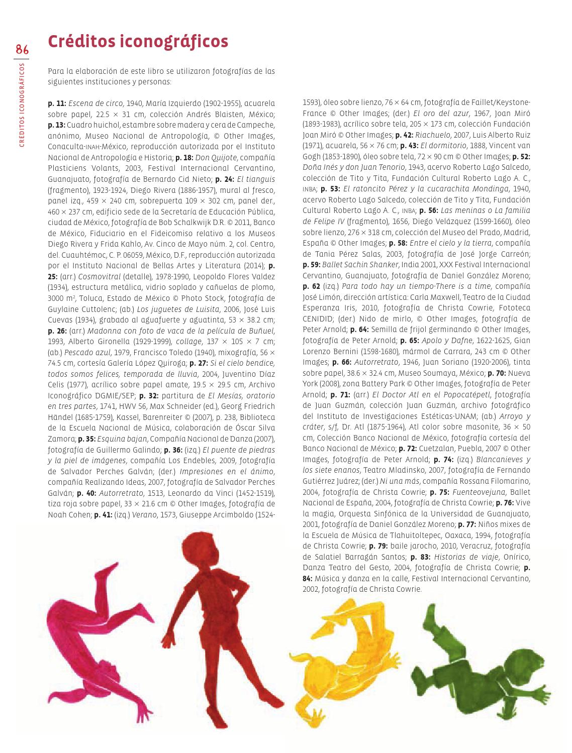   Créditos iconográficos - Eduación Artística 3ro Bloque 5 2014-201