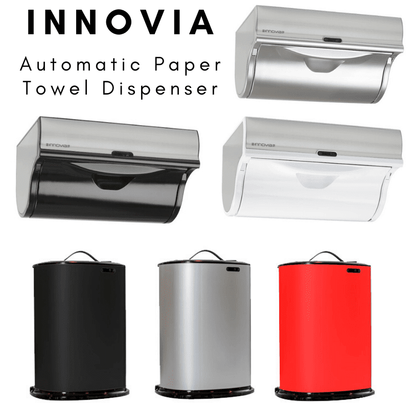 INNOVIA Metal Mounted White Paper Towel Holder at