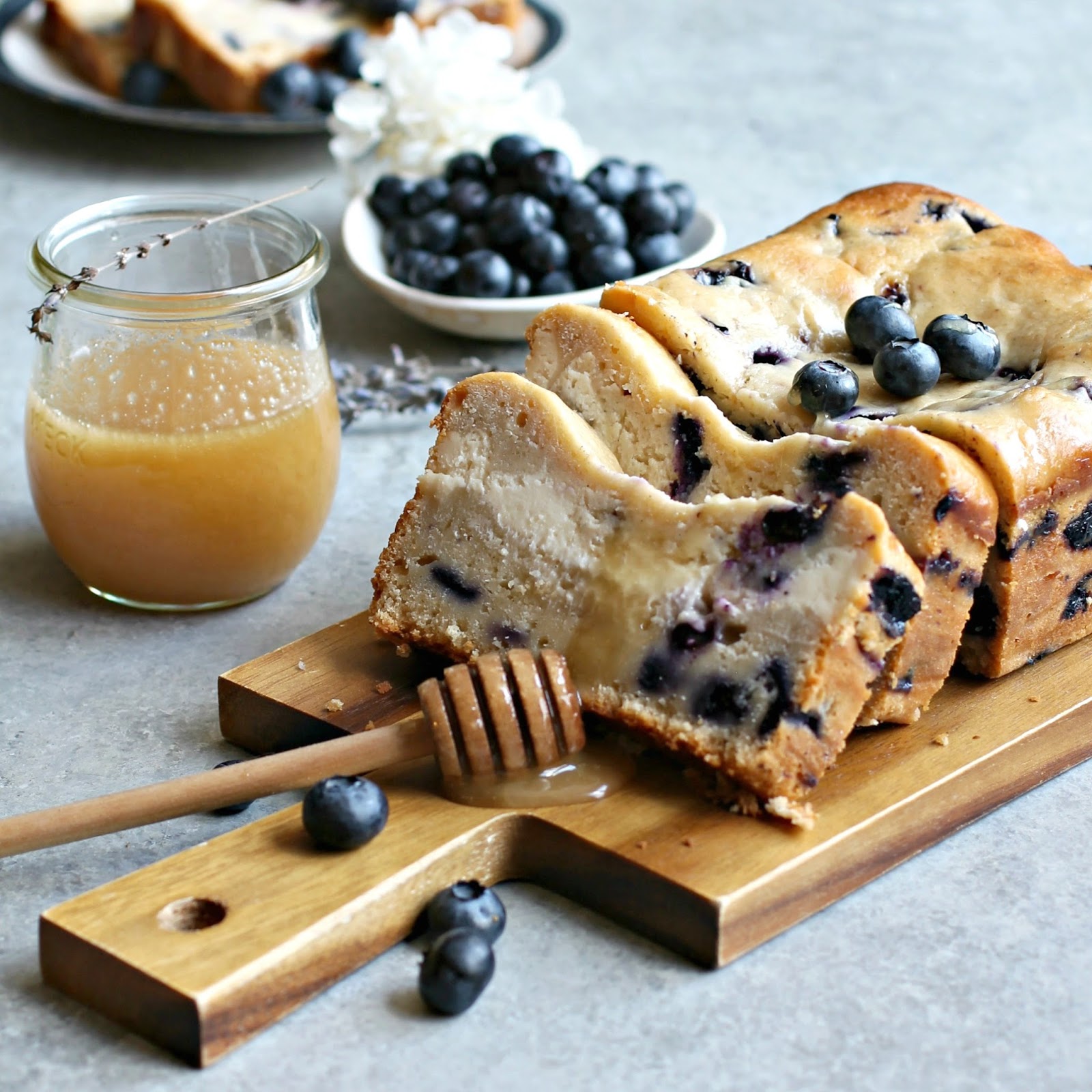 Hungry Couple Honey Blueberry Bread with Cream Cheese Swirl