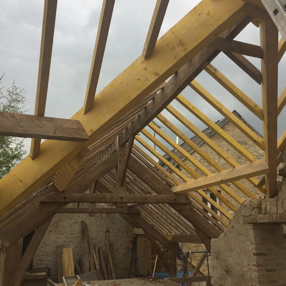 charpente qui a pris l'eau