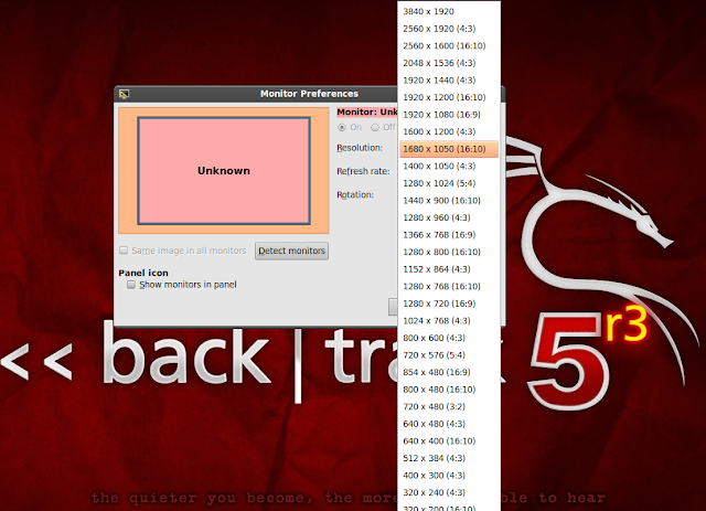 Change Screen Resolution in Backtrack 5