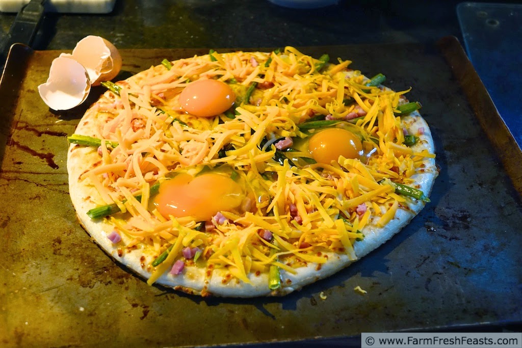 Egg, Country Ham, Asparagus and Leek Pizza--a Peek Behind the Scenes of Pizza Night | Farm Fresh Feasts