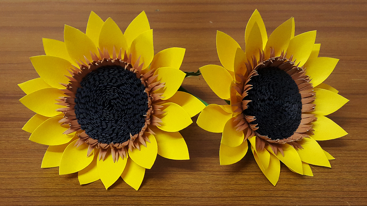 Colors Paper DIY Paper Sunflower Tutorial How to Make Sunflower