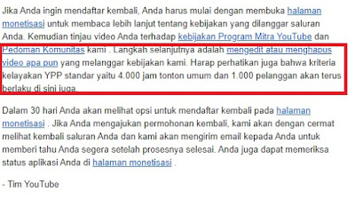 Penyebab Channel Youtube Ditolak Monetisasi Pihak Youtube