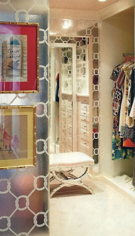 The Peak of Très Chic: Wallpapered Closets