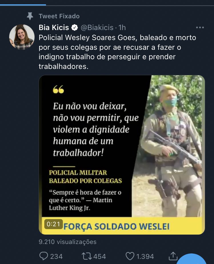 Nosso Pensadores & Pensamentos de hoje é em homenagem ao Policial Militar  da Bahia Wesley Soares Góes que foi abatido pela própria PM/BA…