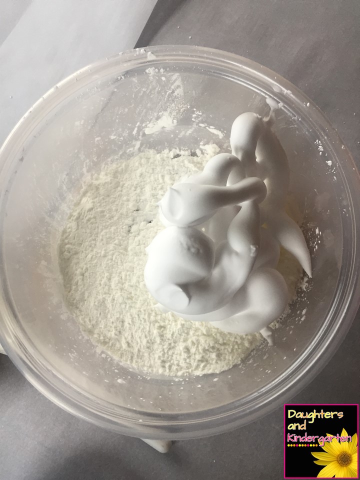 Daughters and Kindergarten Shaving Cream Playdough