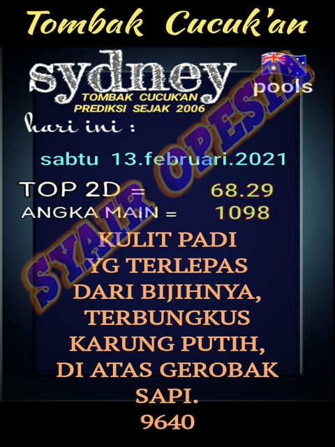 1 New Message Kode Syair Sydney 13 Februari 2021 Forum Syair Togel Hongkong Singapura Sydney