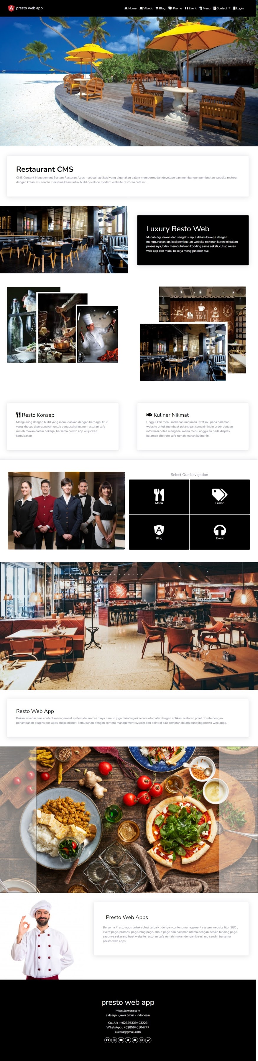 restoran online website aplikasi restoran cafe rumah makan