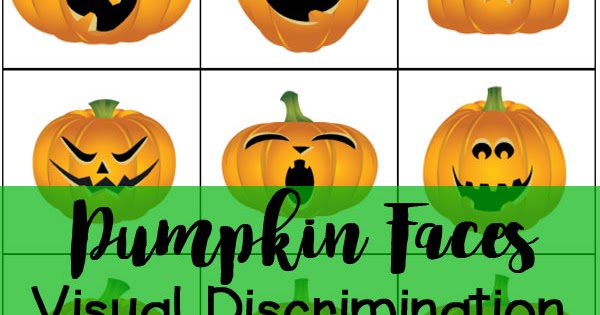 Pumpkin Faces Visual Discrimination Matching Activity Totschooling