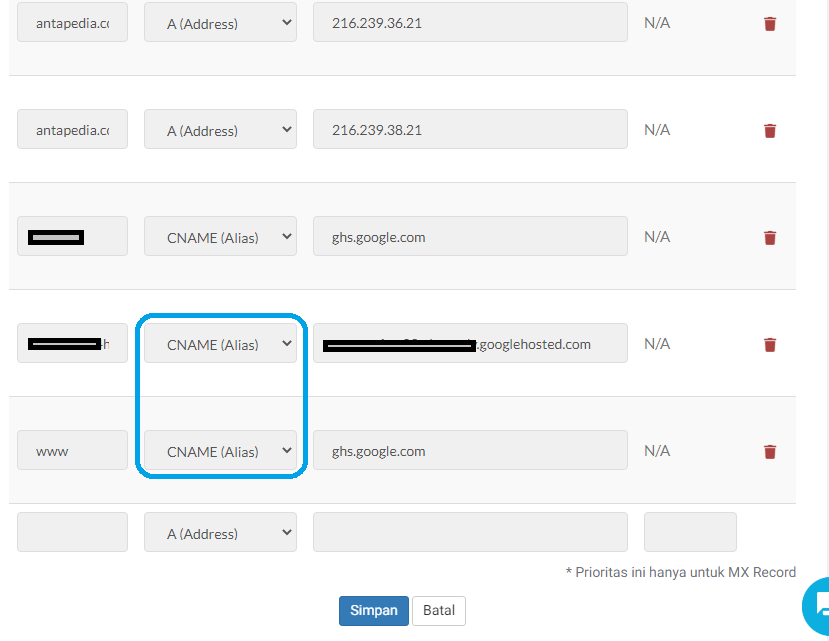 Membuat subdomain yang disambungkan ke Blogspot dan cara setting CNAME nya | 100% Work