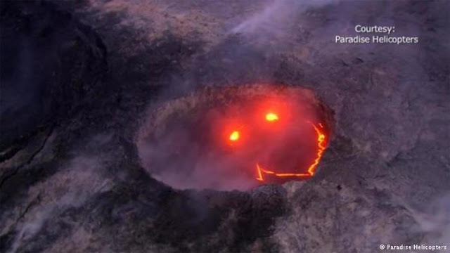 Wow Letusan Gunung Dihawai Ciptakan Lava `Smiley` Yang Unik