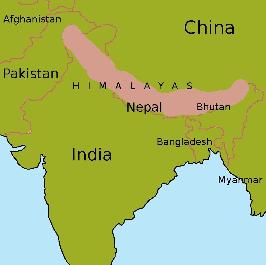 Himalayan Mountains: India Map With Himalayan Mountains