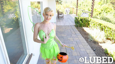 Skye Blue Wet For Halloween and Gets Facialed - Lubed