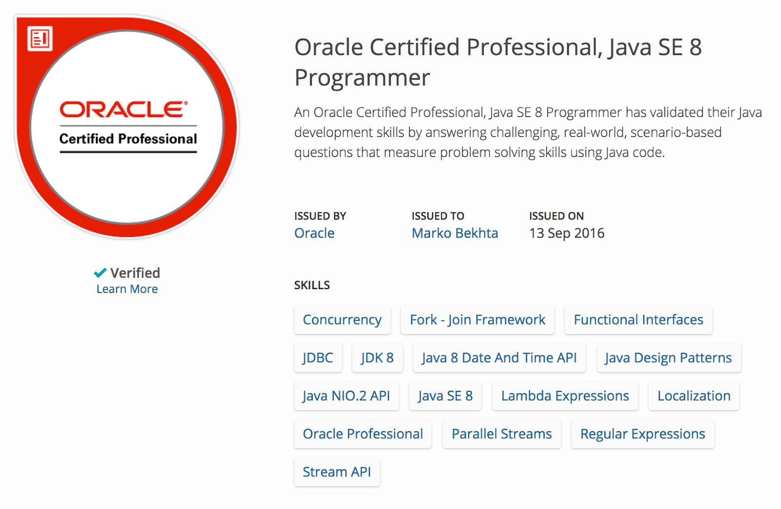 Oracle Certified Professional, Java SE 7/8 Programmer - That Java Guy